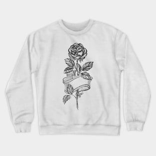 Rose Sketch with Ribbon Crewneck Sweatshirt